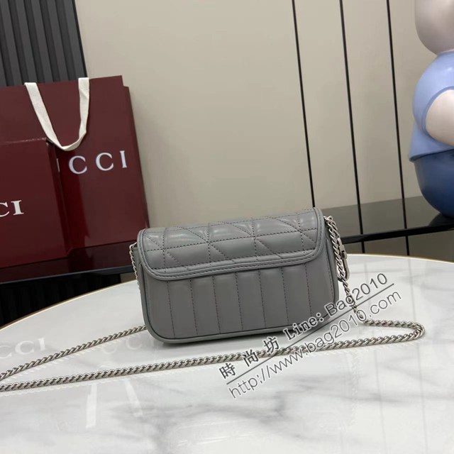 Gucci專櫃古馳最新款Marmont系列超迷你手袋絎縫V型原廠皮鏈條斜挎女包 jh2974型號：476433